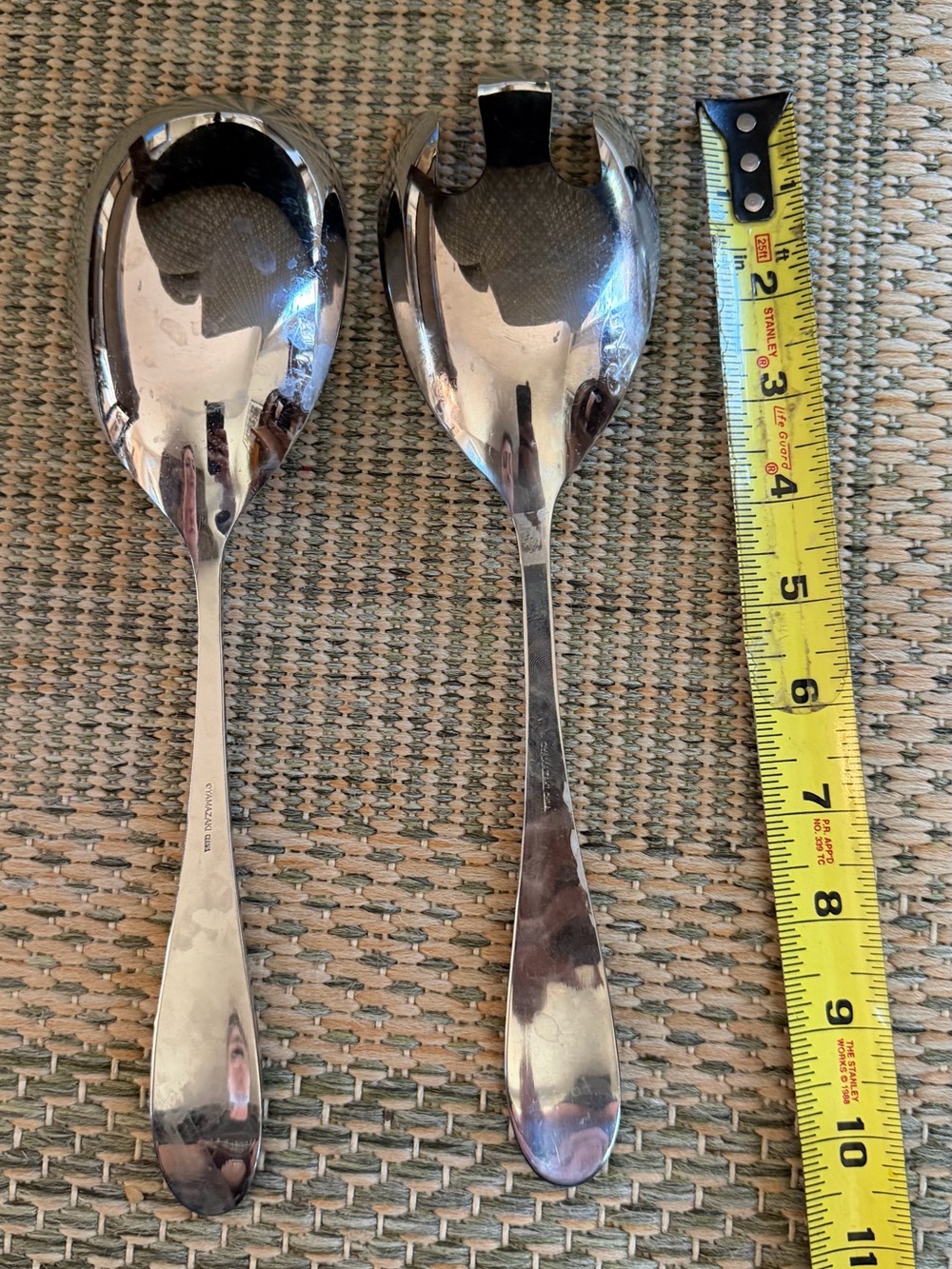 Stainless Steel Serving Spoon and Fork Set - Silver